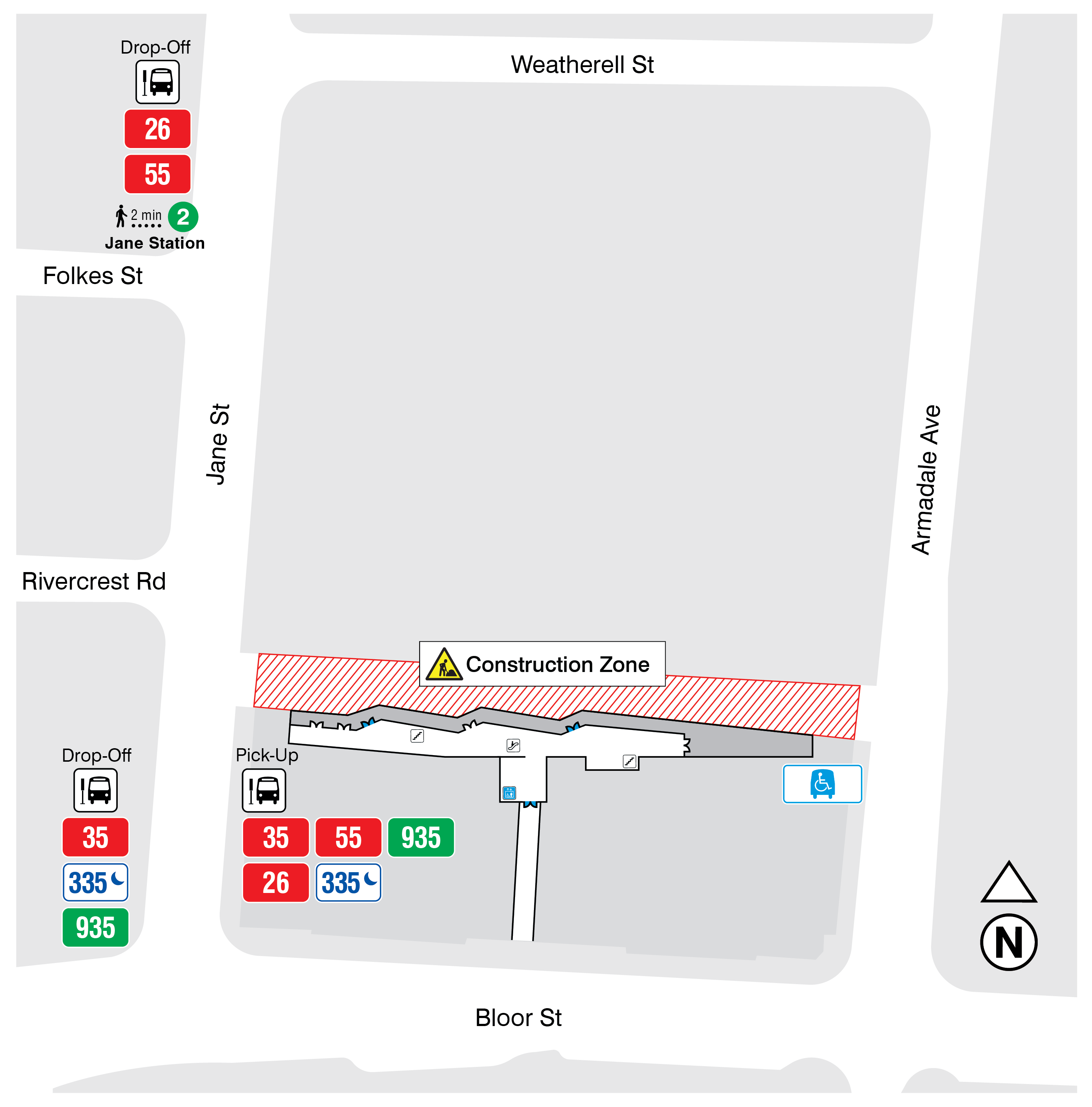 Jane Station Terminal Closure Map 