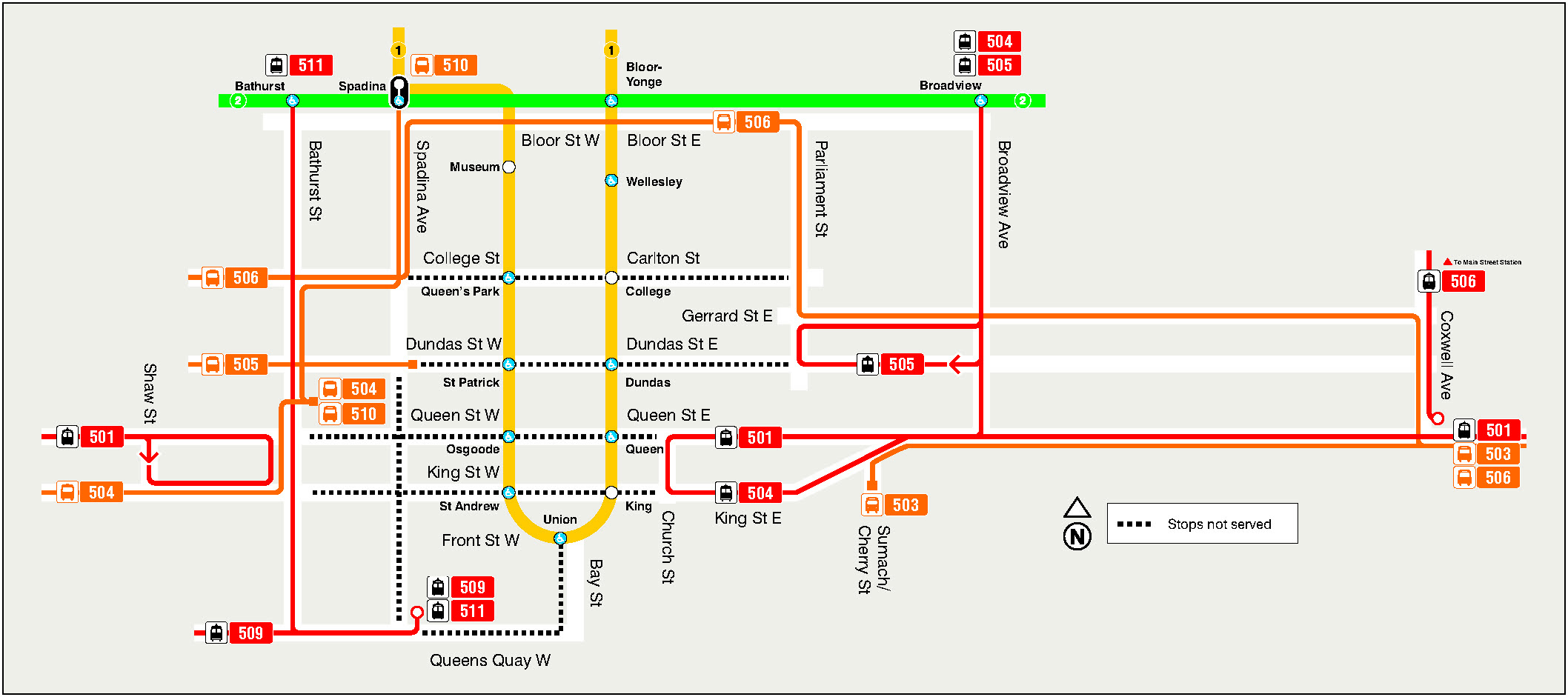 Map of route diversions