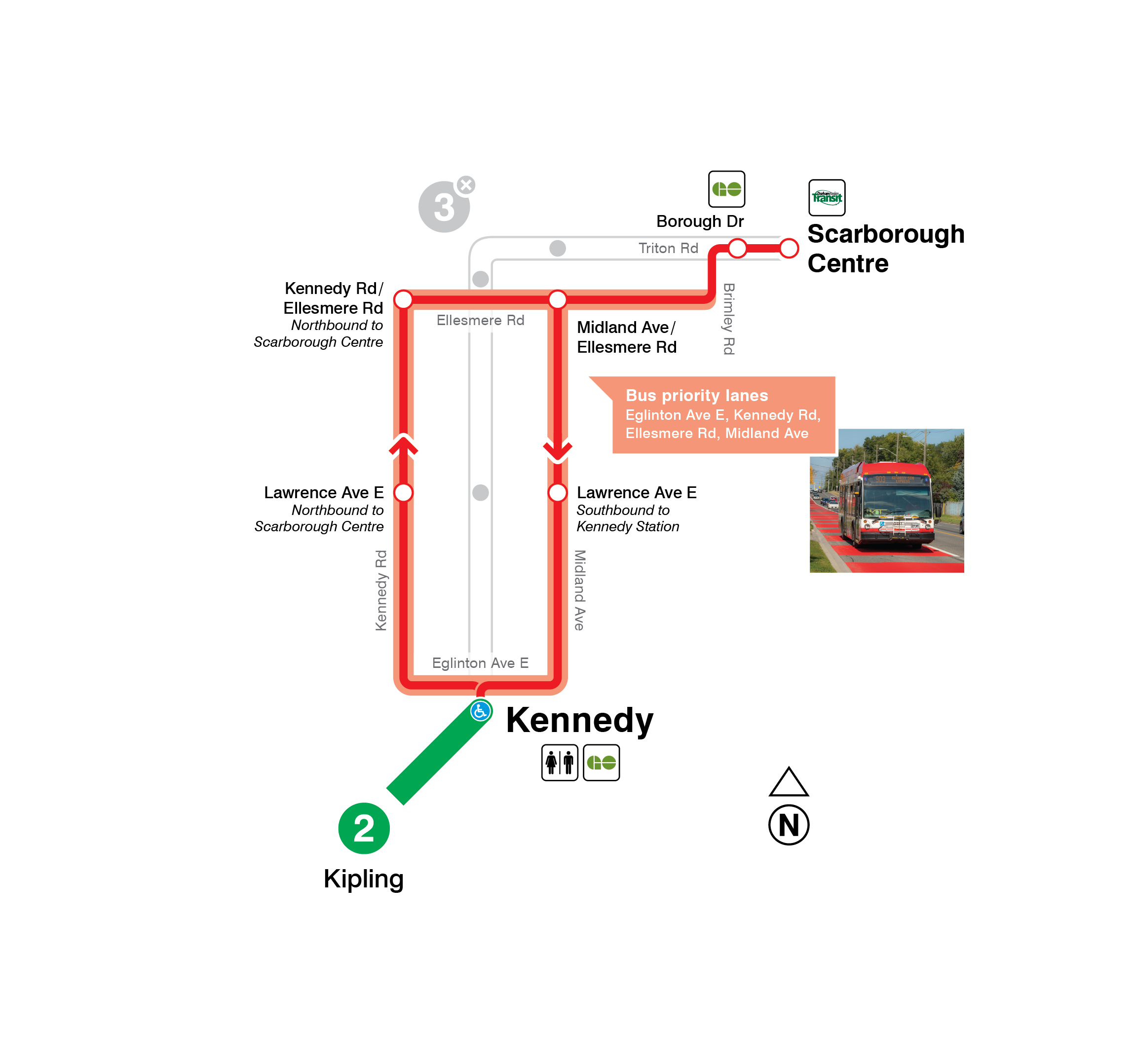 Line 3 Bus Replacement Map