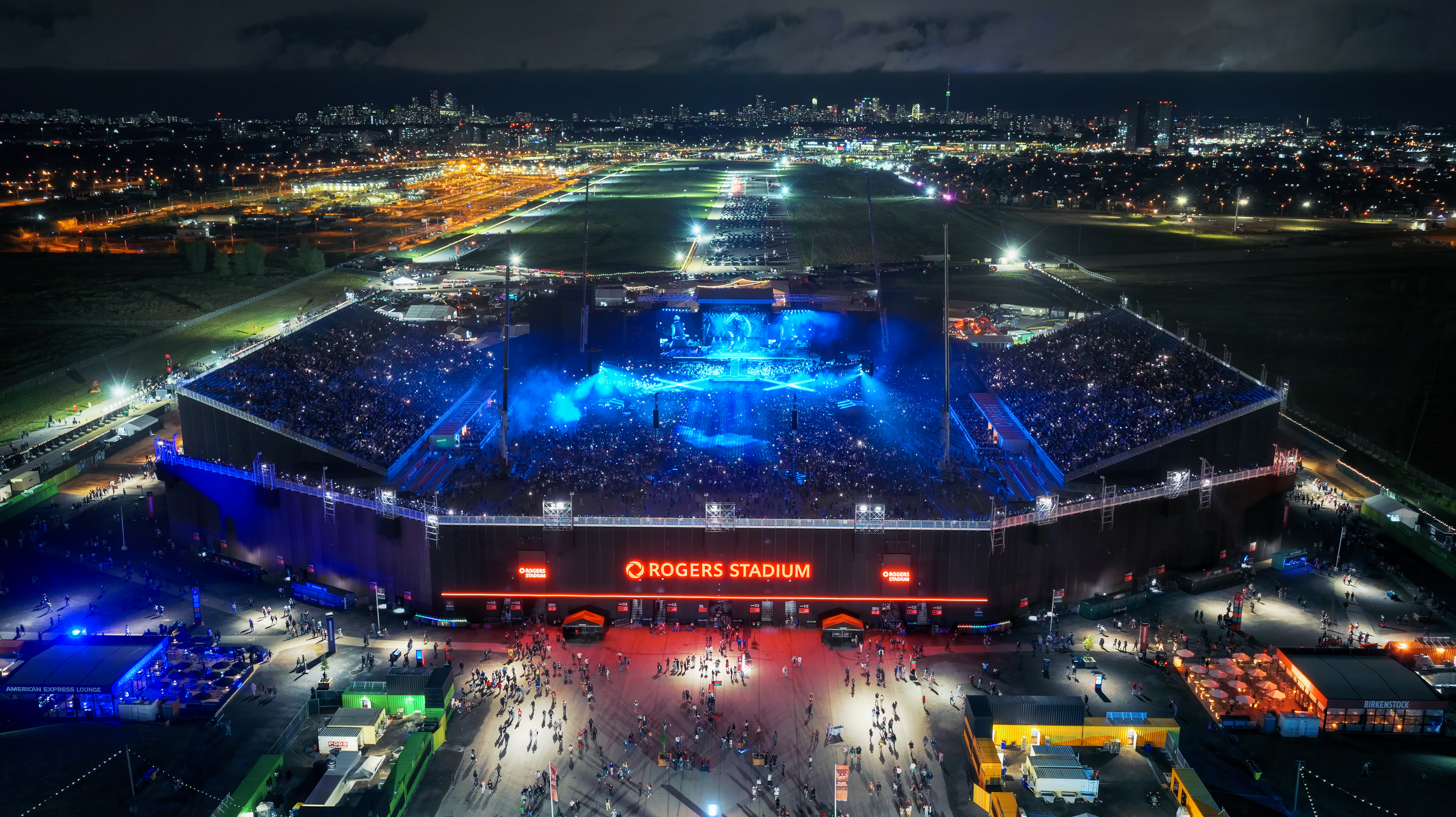 An aerial view of the Rogers Stadium