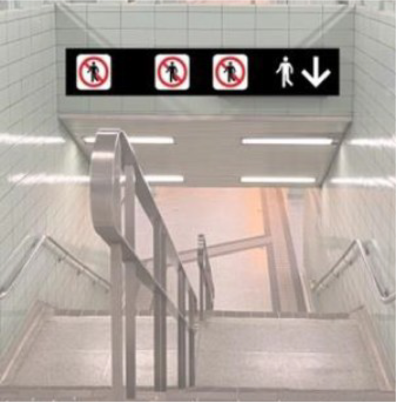 Stair signage at a TTC subway station