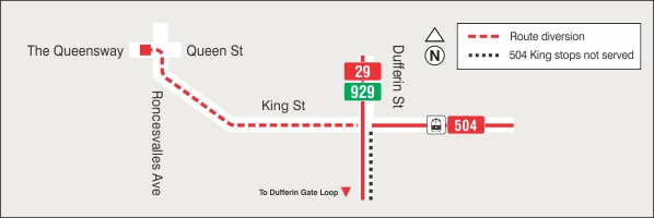 Diversion map for route 504