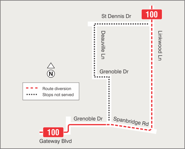 Map of route diversion
