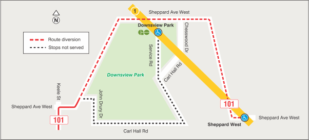 Map of route diversion