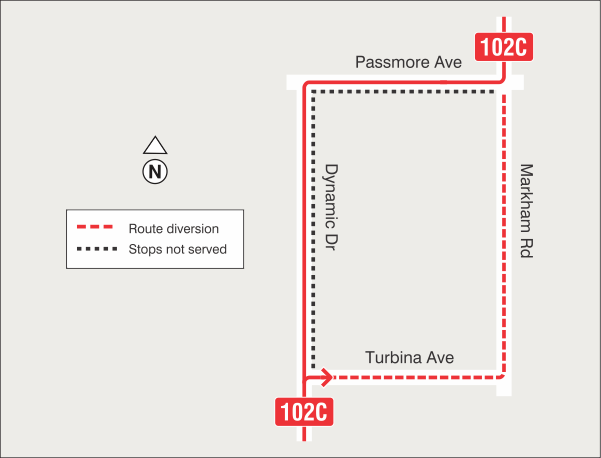 Map of route diversion