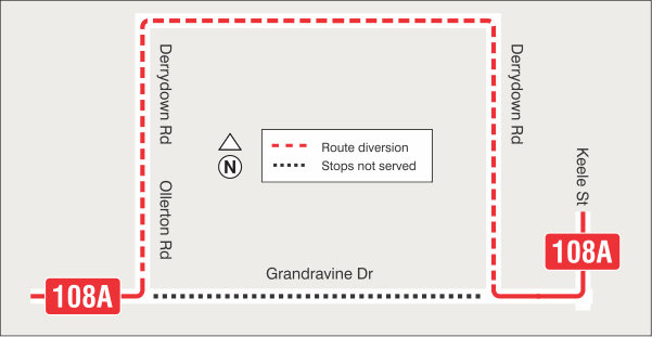 Map of route diversion