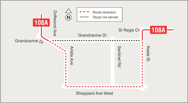 Map of route diversion