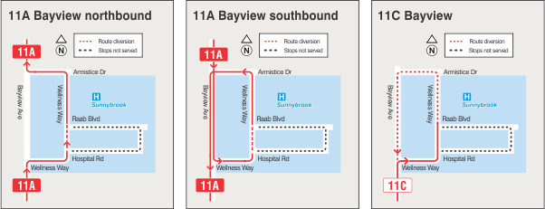 Maps of route diversions