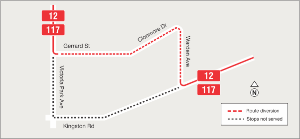 Map of route diversion