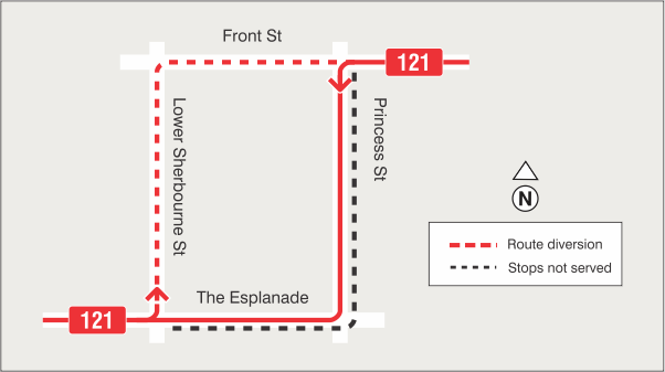 Map of route diversion