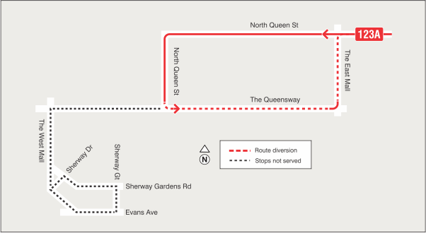 Map of route diversion