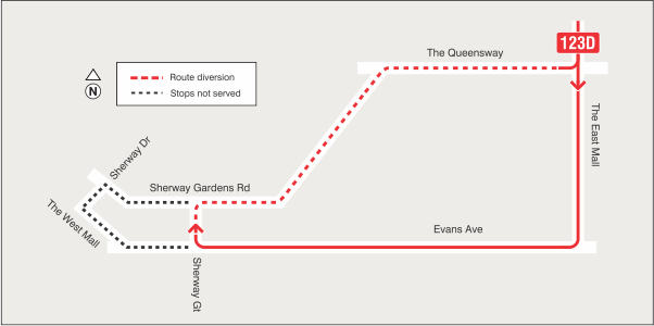 Map of route diversion