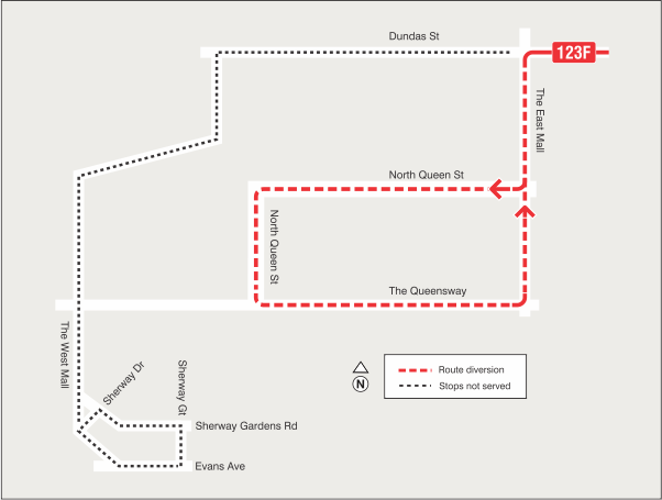 Map of route diversion