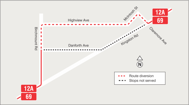 Map of route diversion