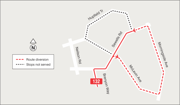 Map of route diversion