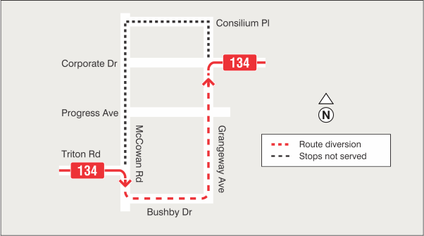 Map of route diversion