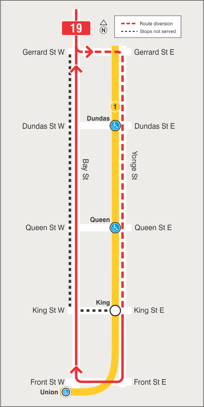 Map of route diversion