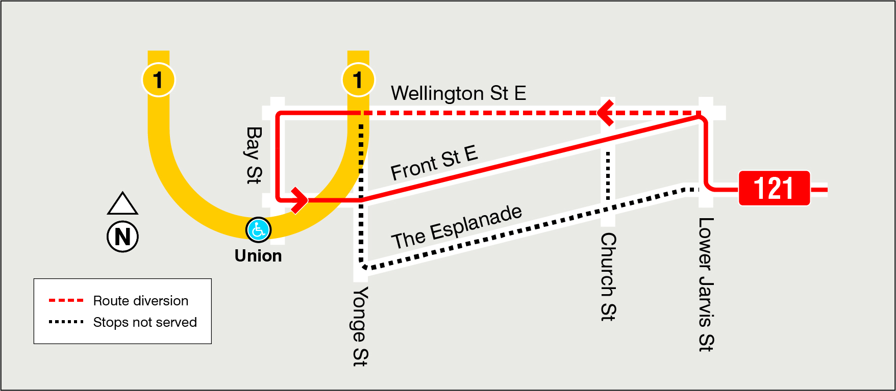 Map of route diversion