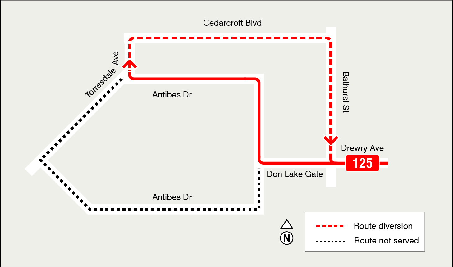 Map of route diversion