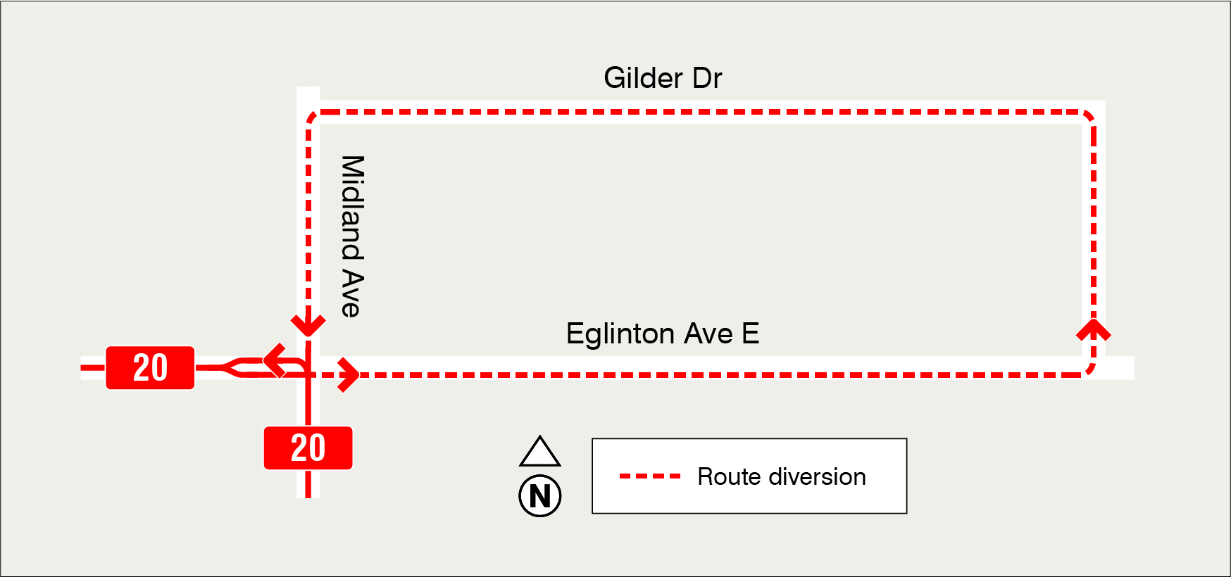 Map of route diversion