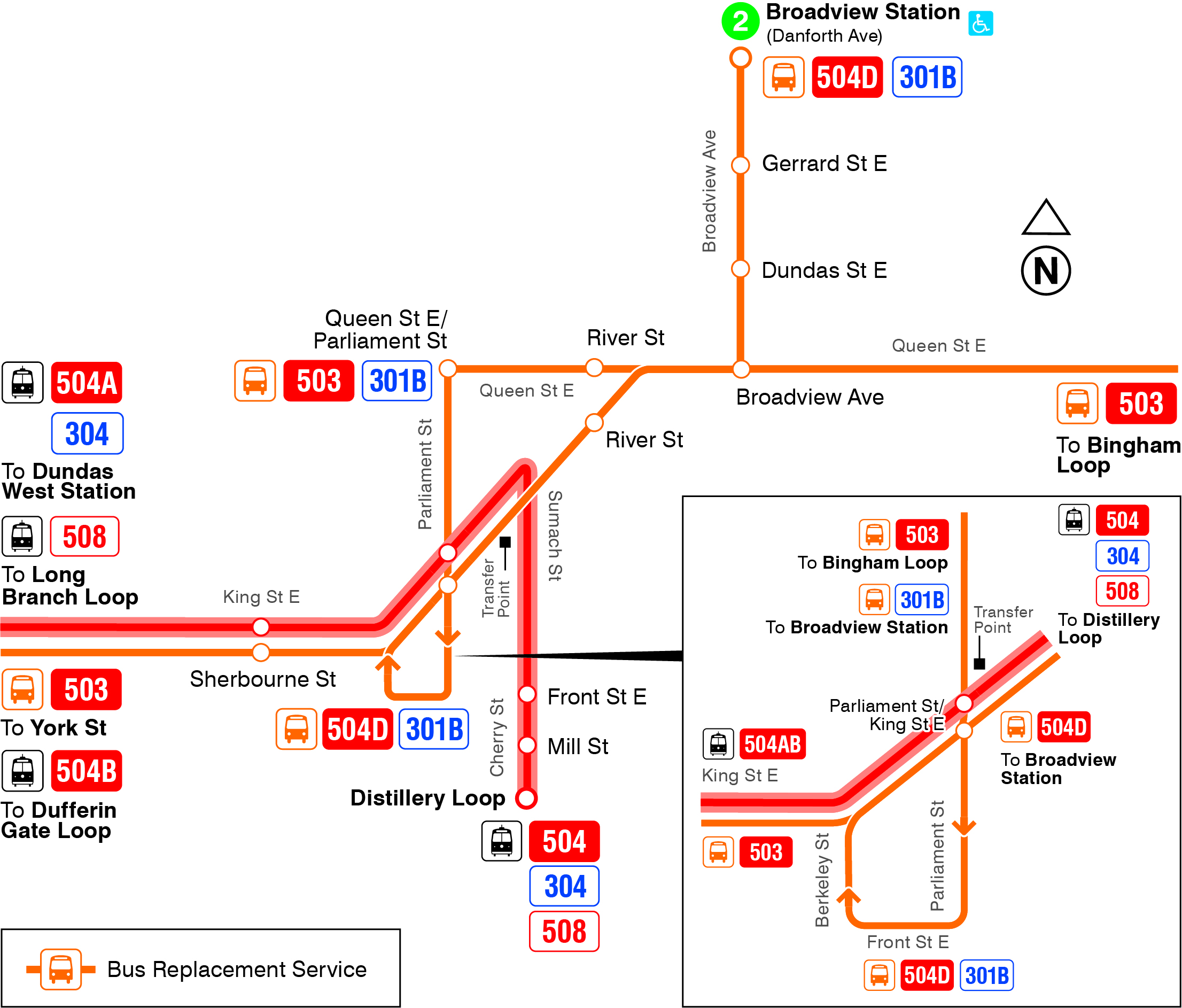 Map of route diversion