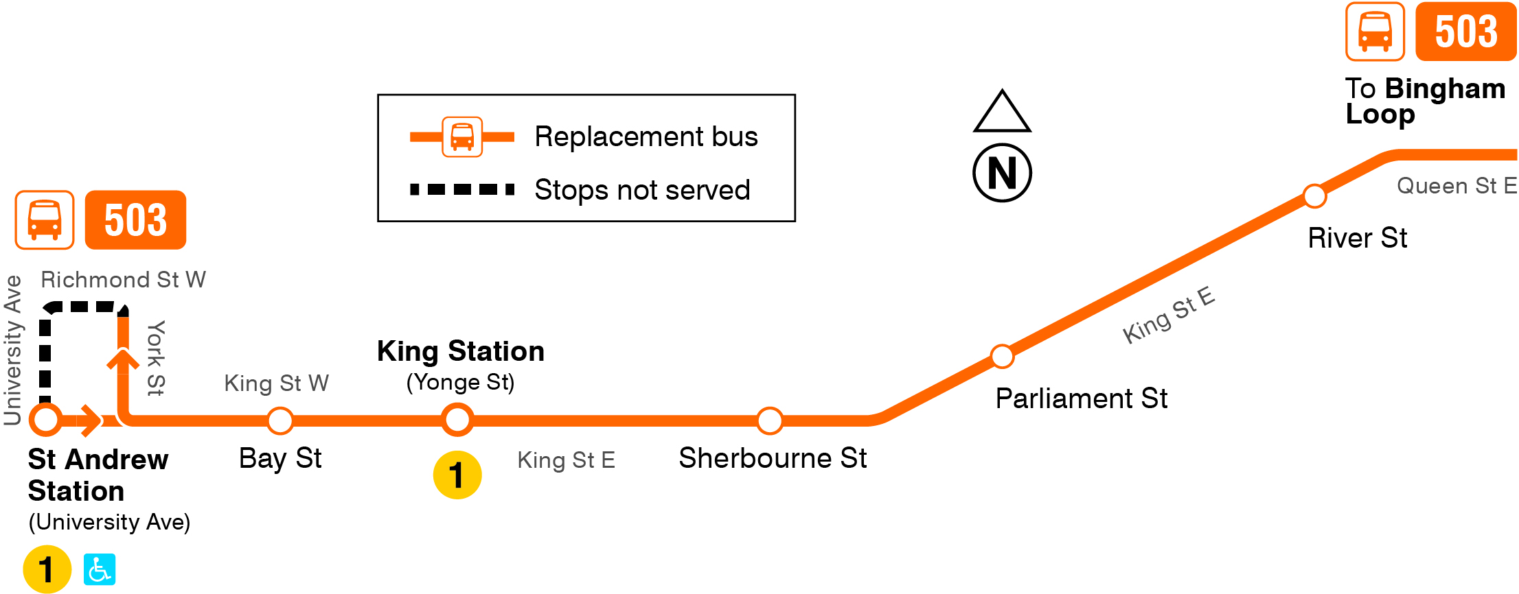 Map of route diversion