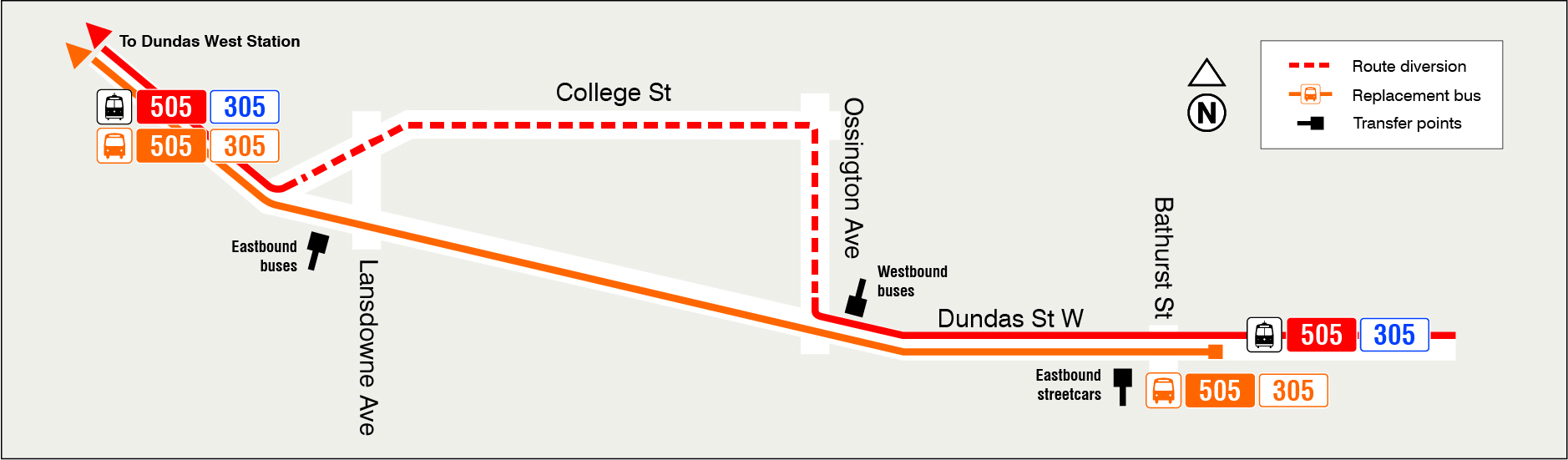 Map of route diversion