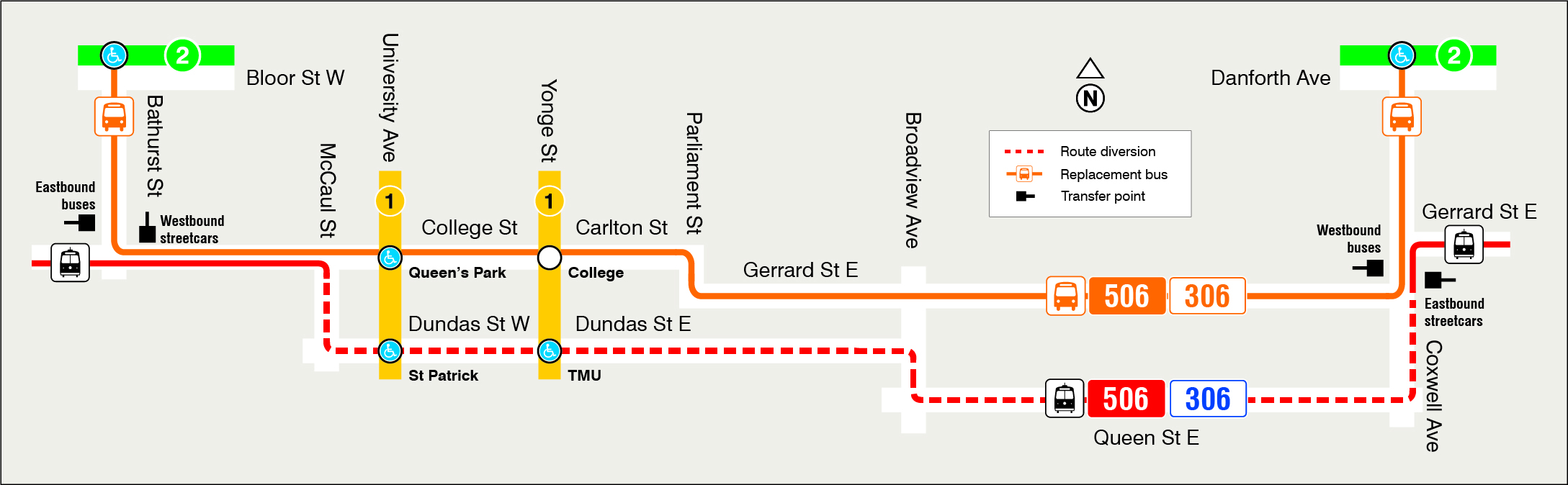 Map of route diversion