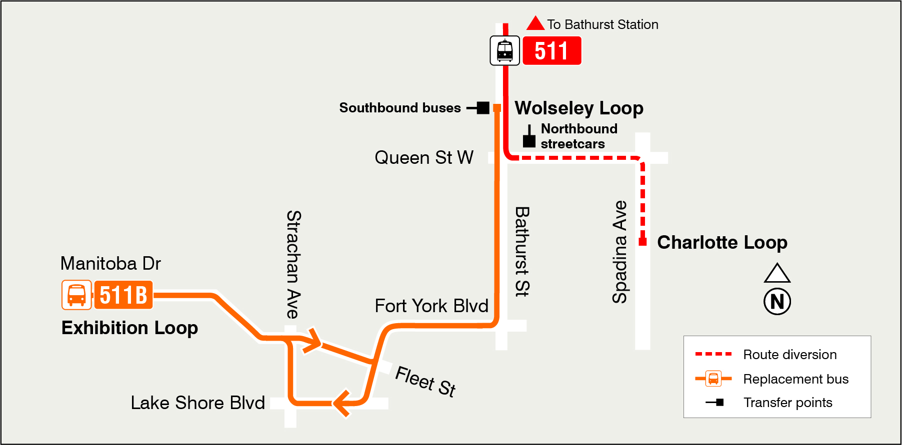 Map of route diversion