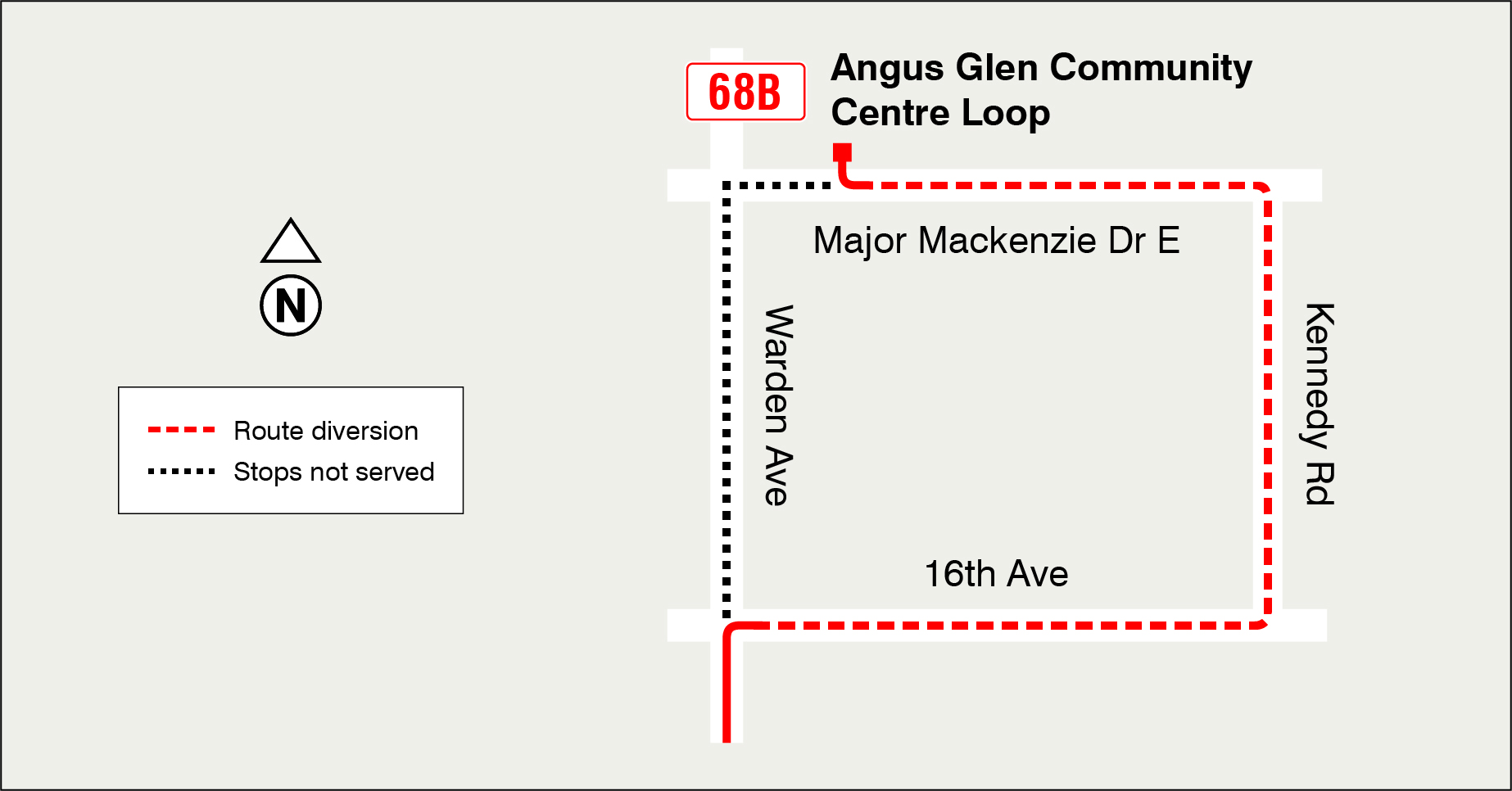 Map of route diversion