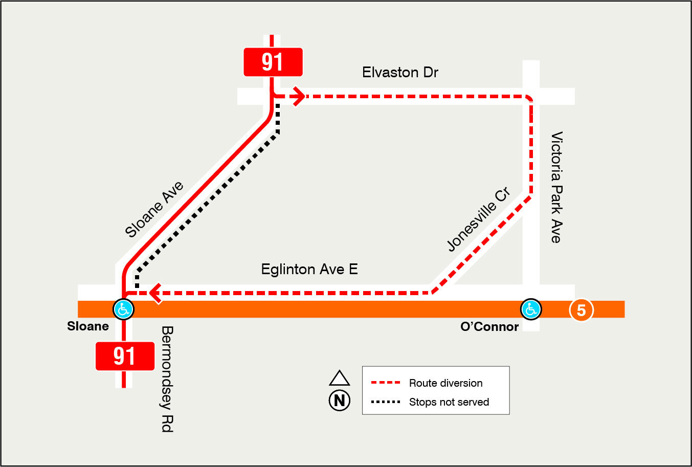 Map of route diversion