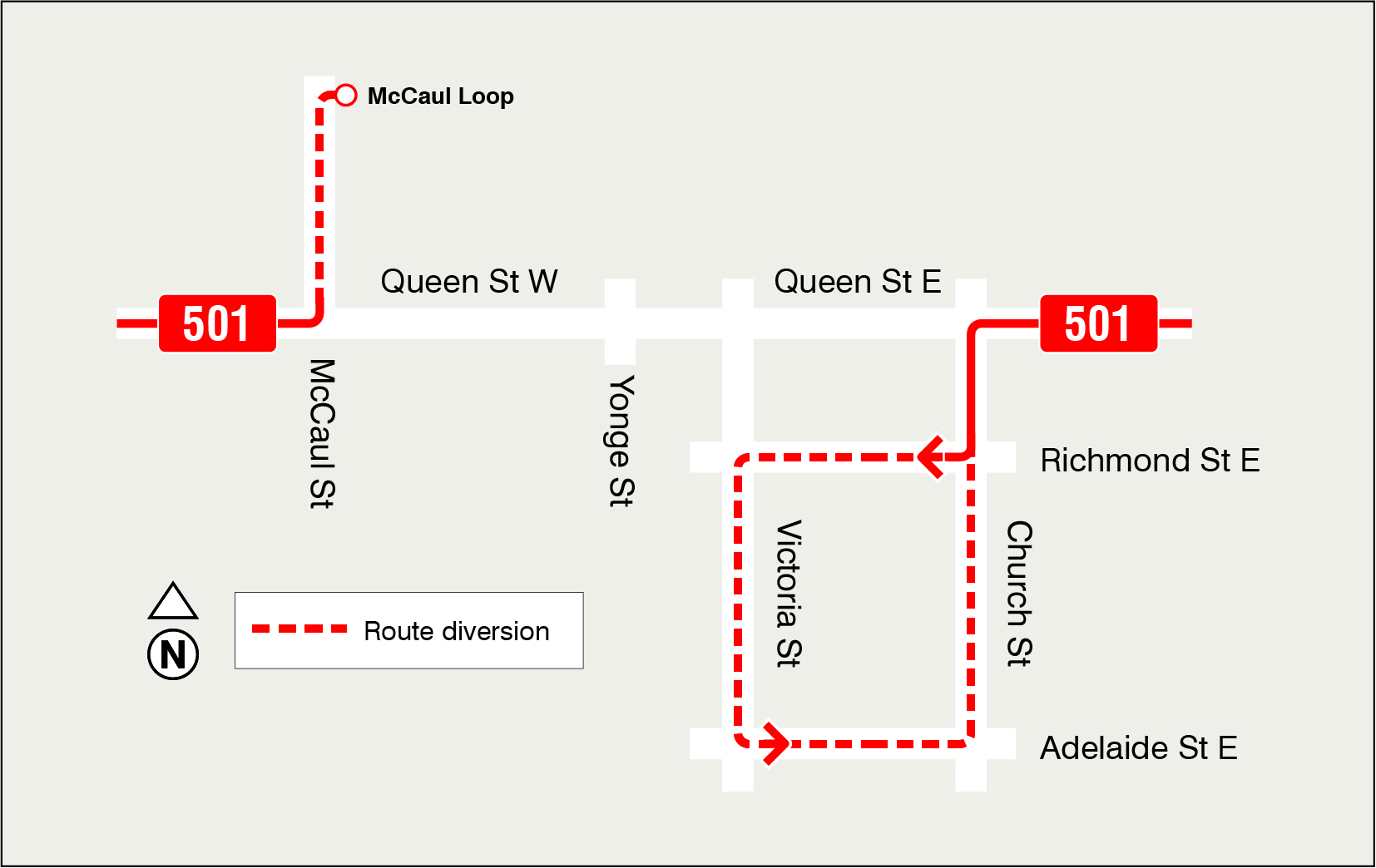 Map of route diversion