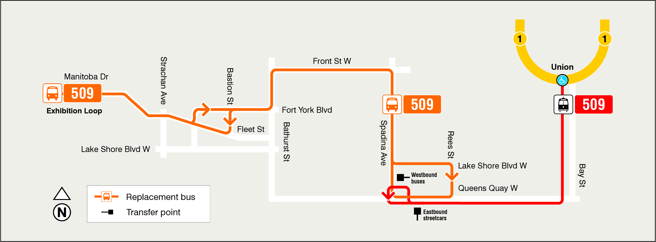 Map of route diversion