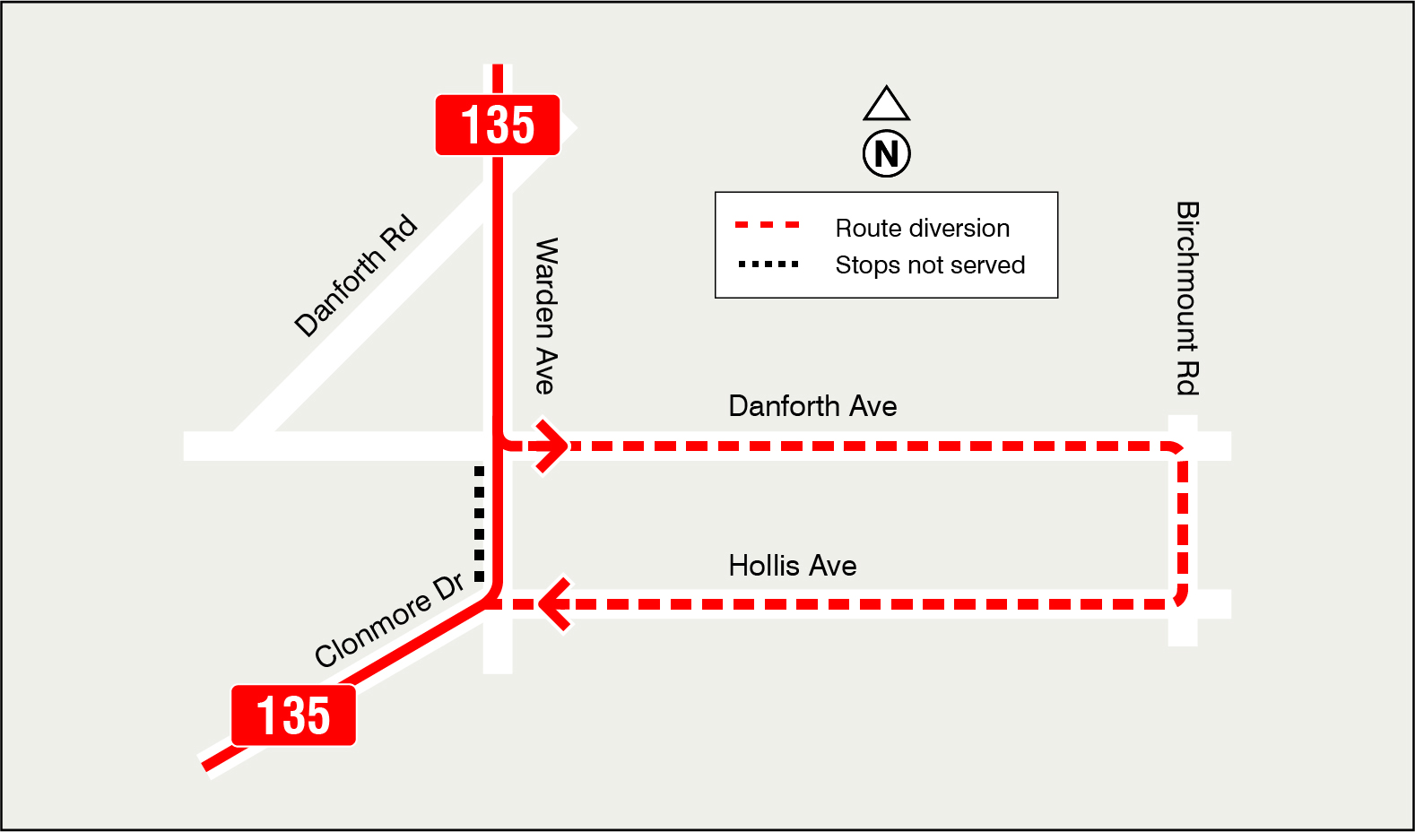 Map of route diversion