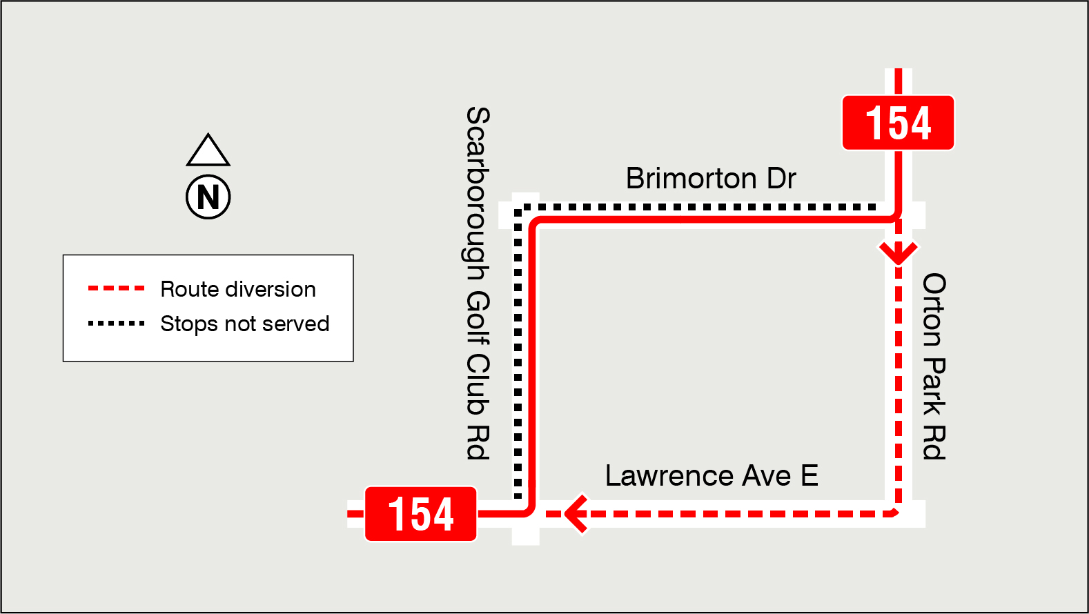 Map of route diversion