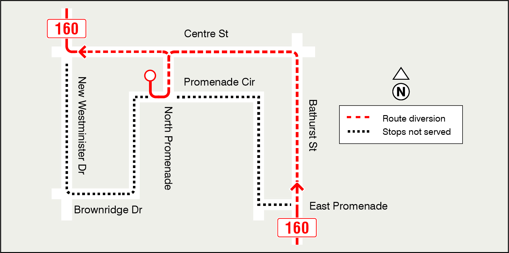 Map of route diversion
