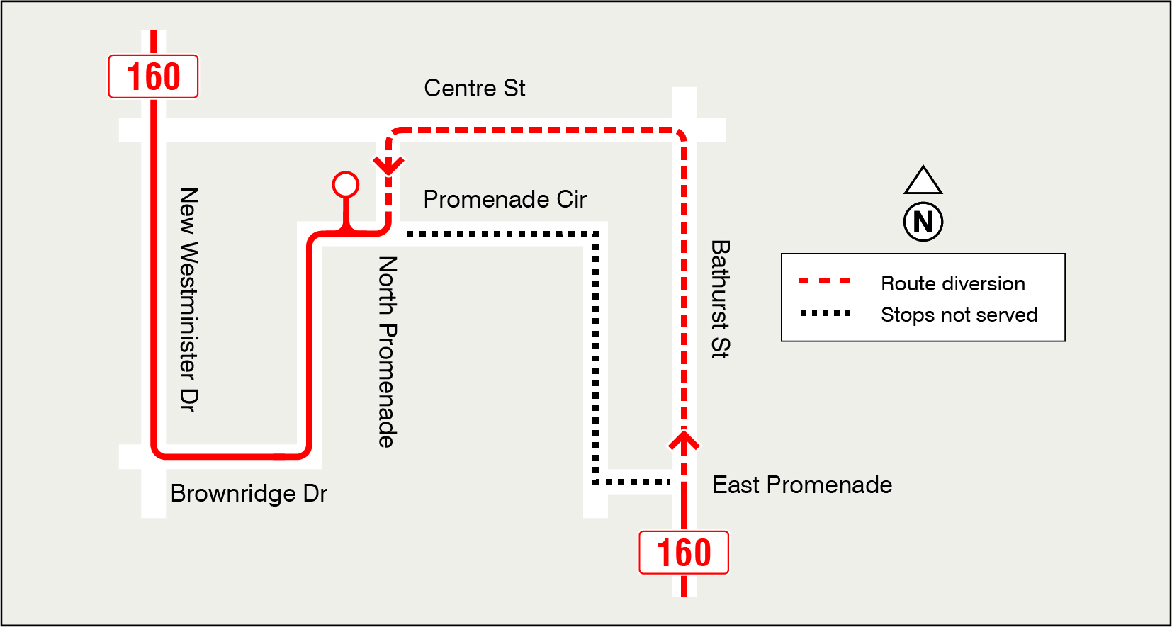 Map of route diversion