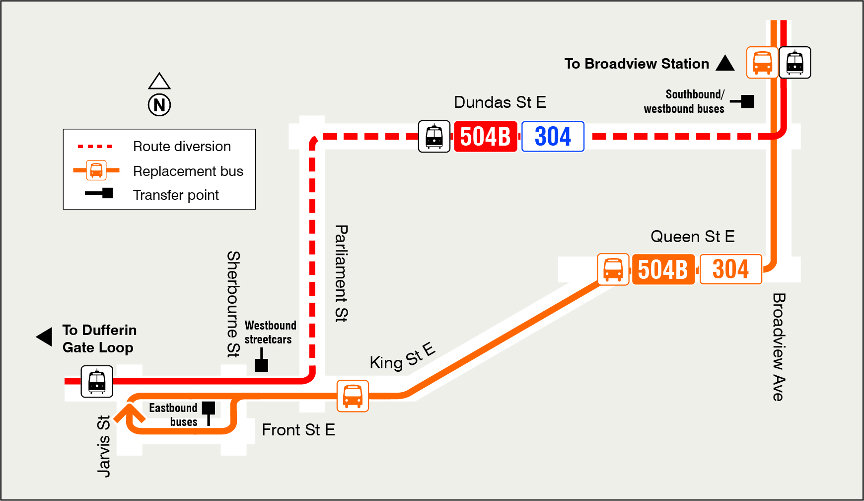 Map of route diversion
