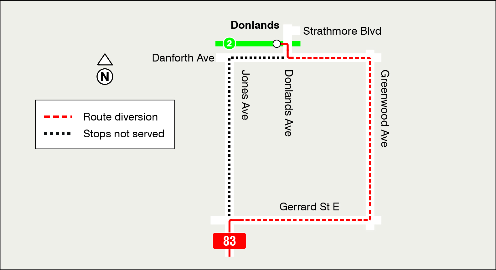 Map of route diversion