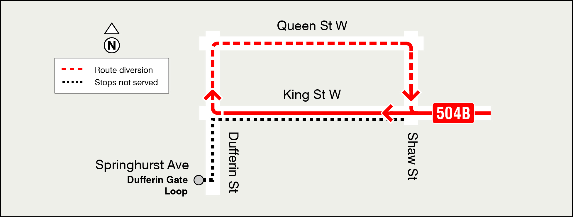 Map of route diversion