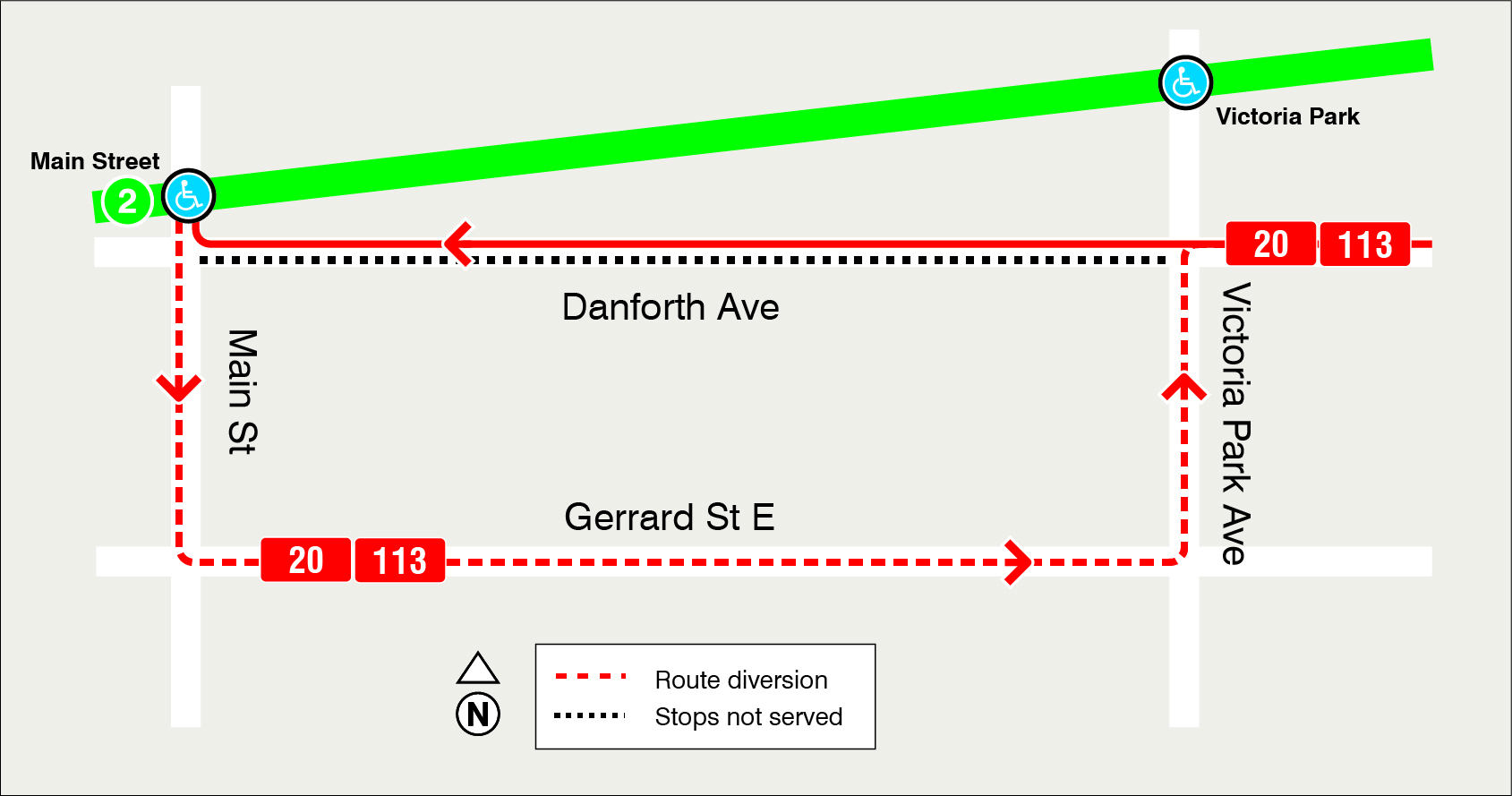 Map of route diversion