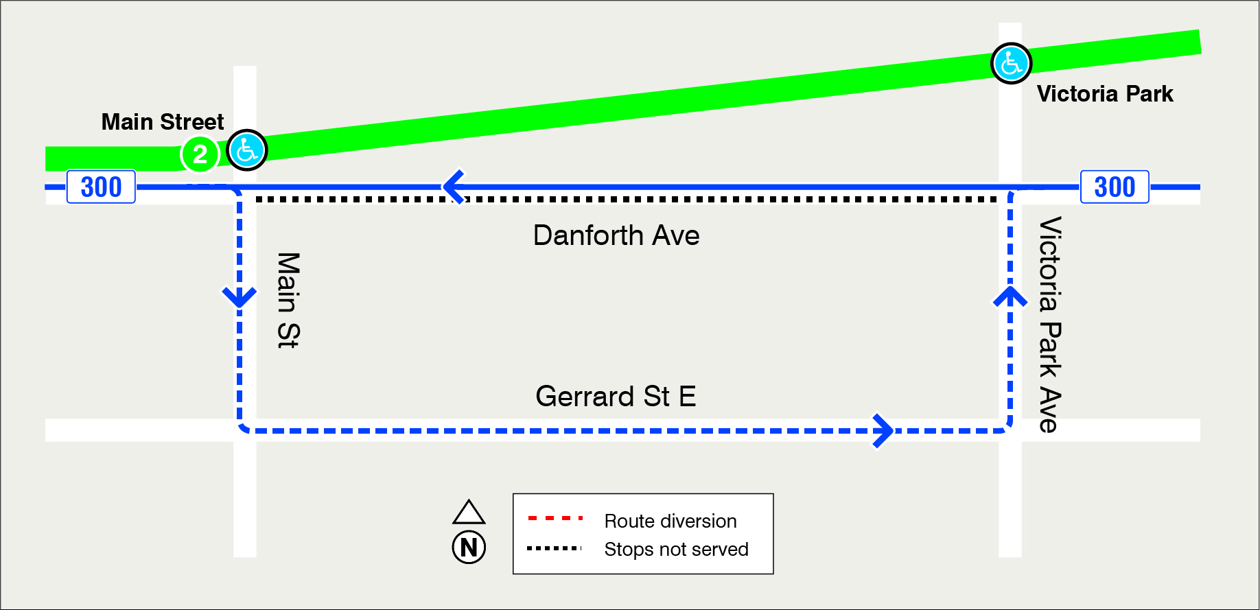 Map of route diversion