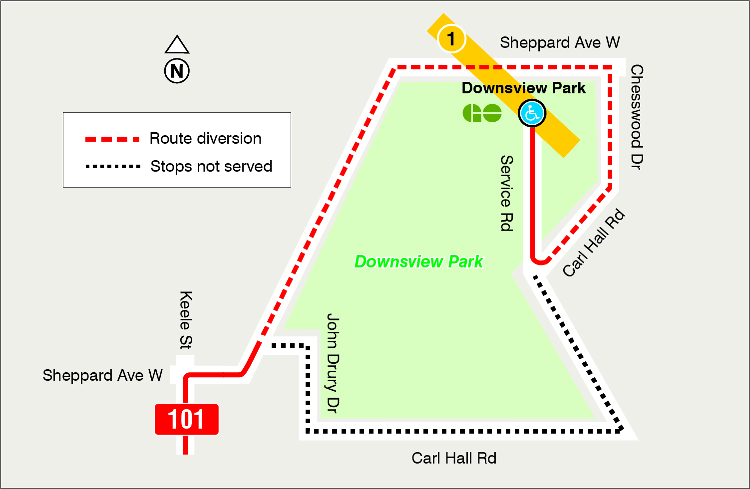 Map of route diversion