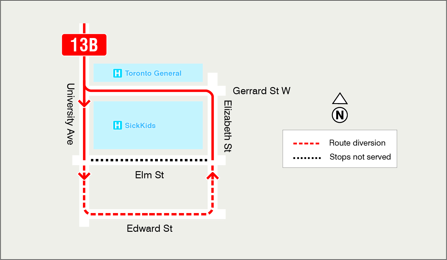 Map of route diversion
