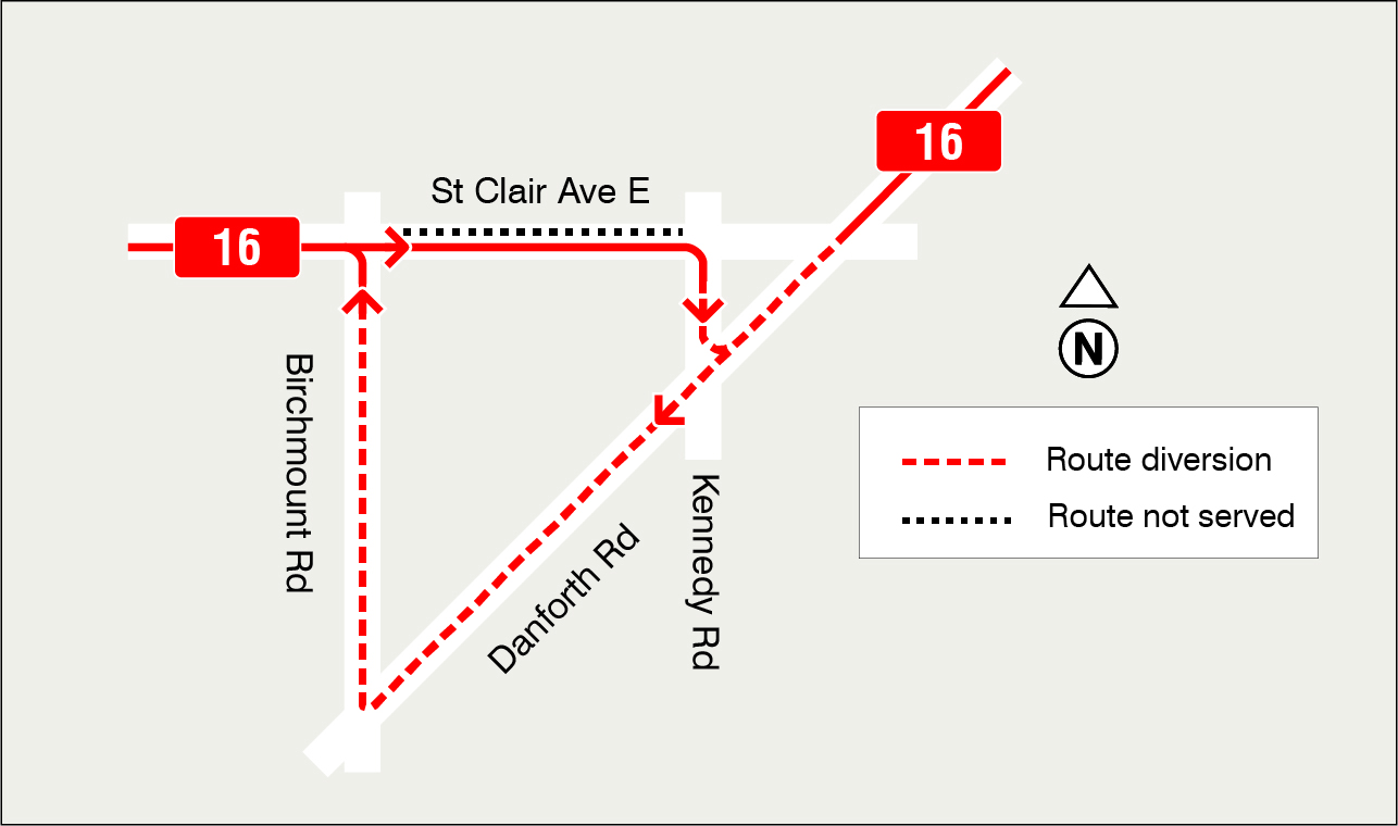 Map of route diversion