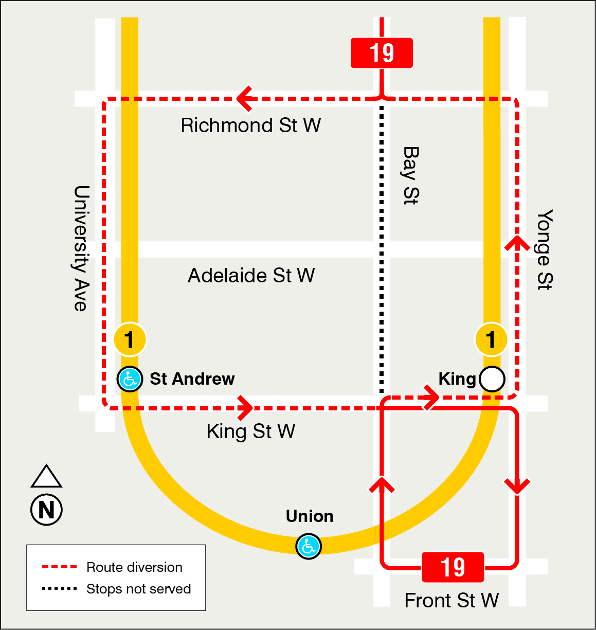 Map of route diversion