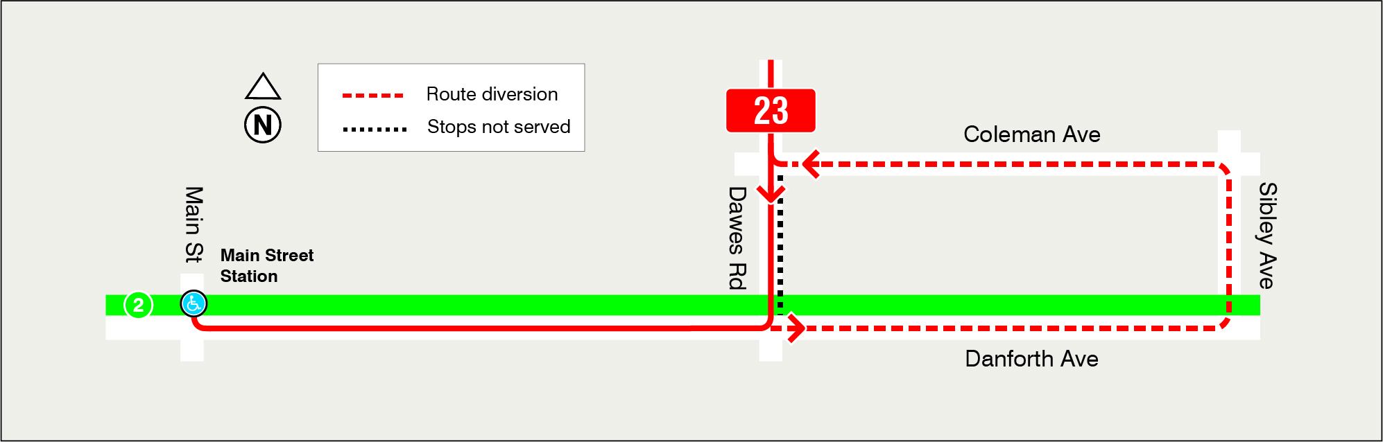 Map of route diversion
