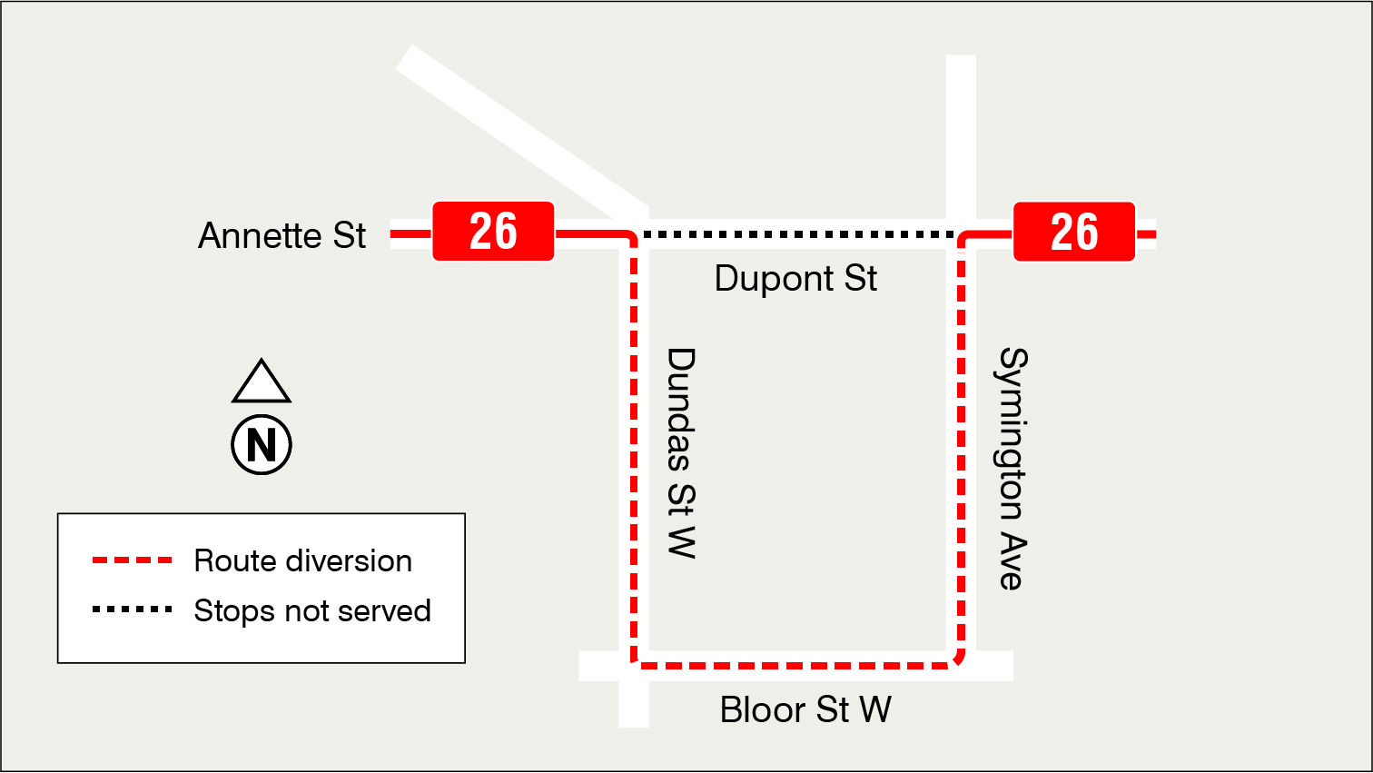 Map of route diversion