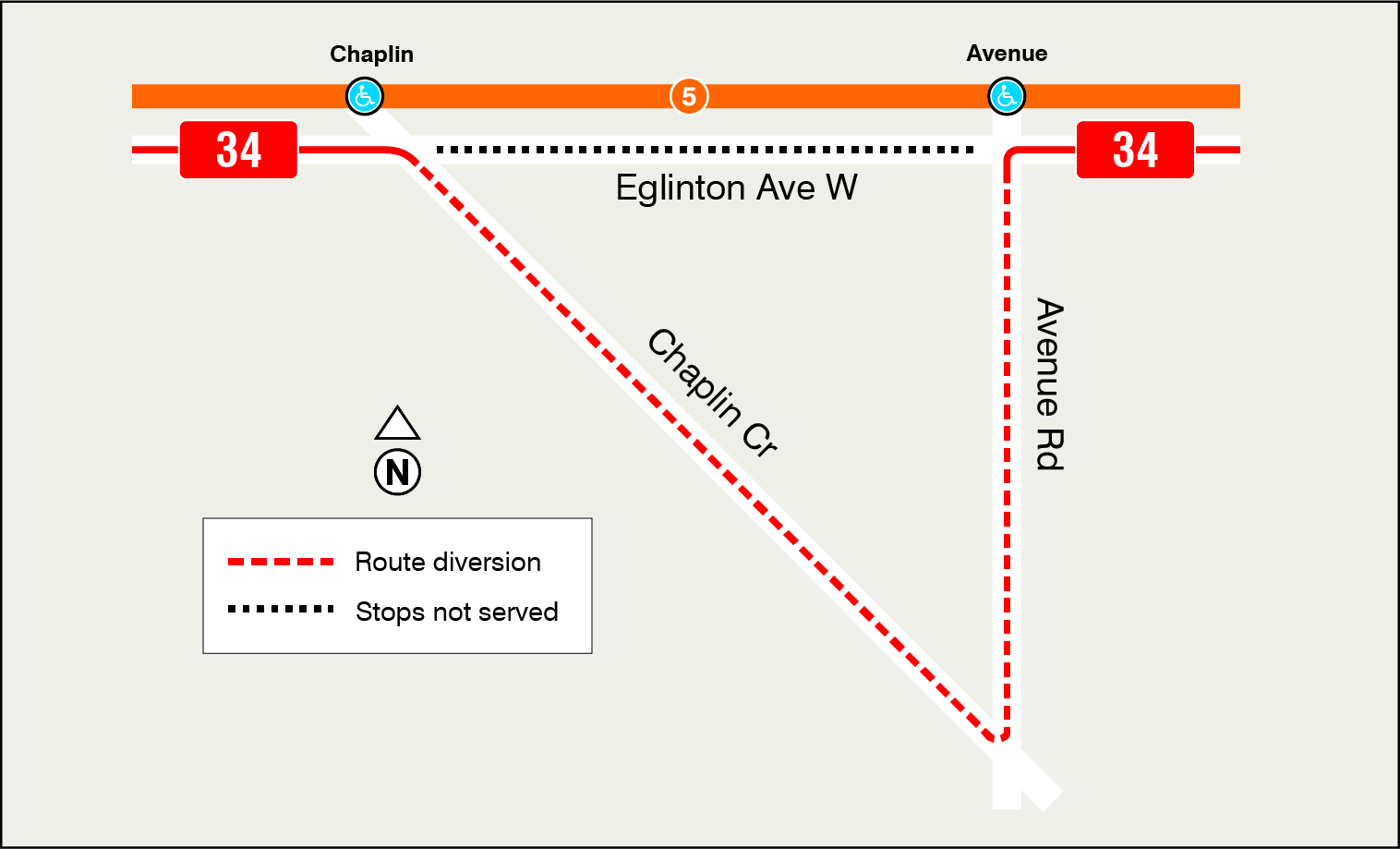 Map of route diversion