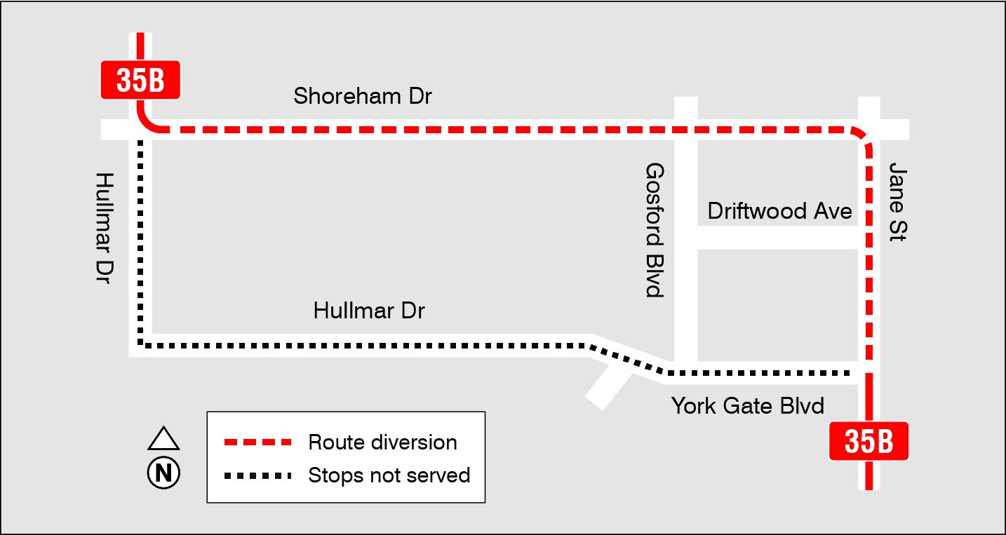 Map of route diversion